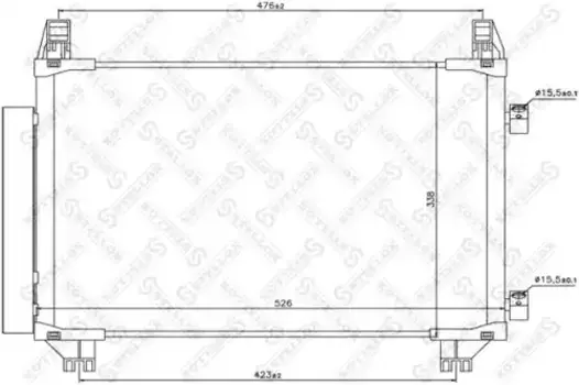 Радиатор кондиционера (конденсатор) STELLOX 10-45159-SX