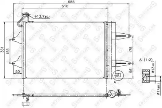 Радиатор кондиционера (конденсатор) STELLOX 10-45166-SX