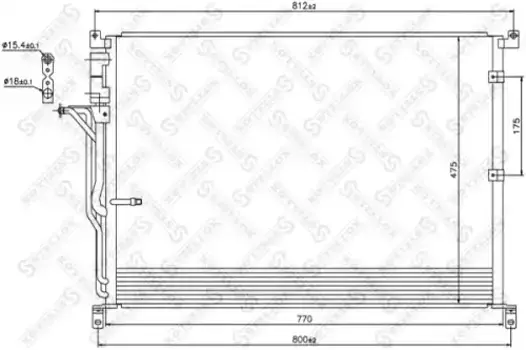 Радиатор кондиционера (конденсатор) STELLOX 10-45183-SX