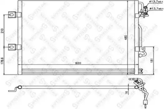 Радиатор кондиционера (конденсатор) STELLOX 10-45191-SX