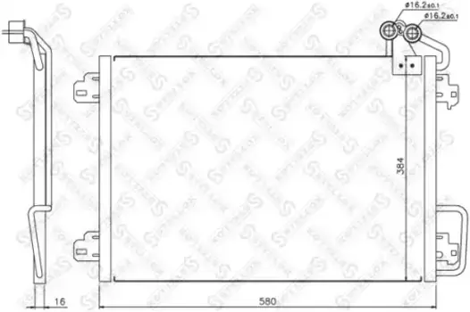 Радиатор кондиционера (конденсатор) STELLOX 10-45197-SX