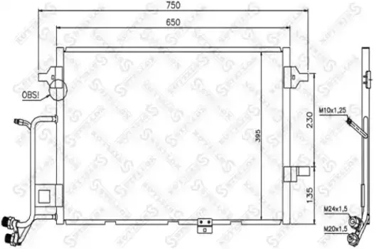 Радиатор кондиционера (конденсатор) STELLOX 10-45204-SX