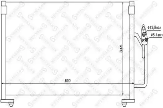 Радиатор кондиционера (конденсатор) STELLOX 10-45229-SX