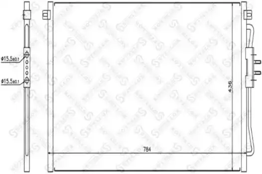 Радиатор кондиционера (конденсатор) STELLOX 10-45375-SX