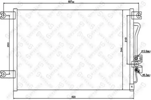 Радиатор кондиционера (конденсатор) STELLOX 10-45580-SX