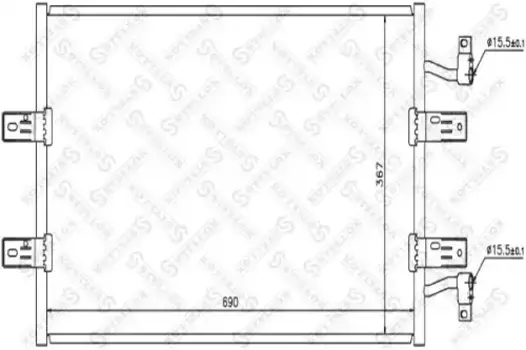Радиатор кондиционера (конденсатор) STELLOX 10-45667-SX