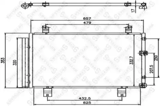 Радиатор кондиционера (конденсатор) STELLOX 10-45681-SX