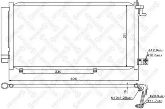 Радиатор кондиционера (конденсатор) STELLOX 10-45697-SX