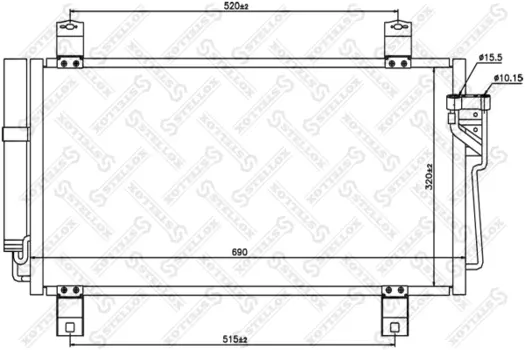 Радиатор кондиционера (конденсатор) STELLOX 10-45642-SX