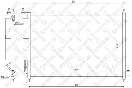 Радиатор кондиционера (конденсатор) STELLOX 10-45224-SX