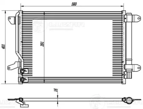 Радиатор кондиционера (конденсатор) LUZAR LRAC 1803