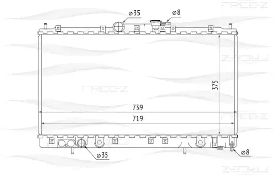 Радиатор системы охлаждения двигателя FREE-Z KK0256