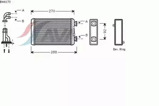 Радиатор печки AVA BW6173
