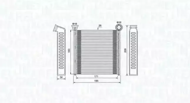 Радиатор печки MAGNETI MARELLI 350218448000