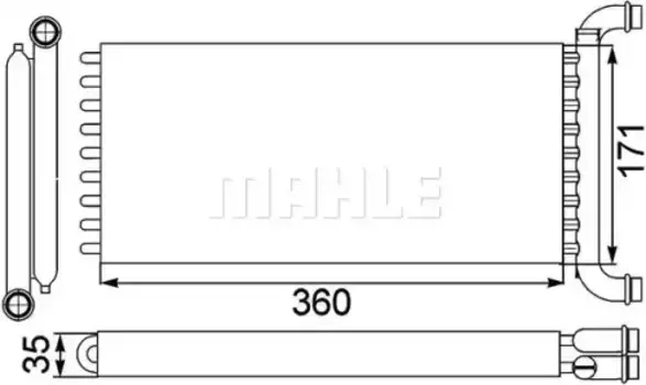 Радиатор печки MAHLE AH 166 000P
