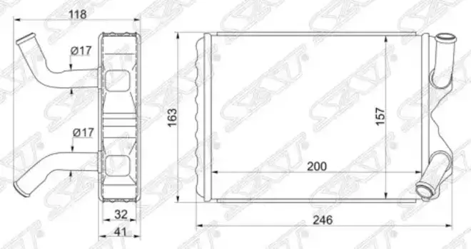 Радиатор печки SAT ST-TY14-395-0