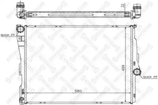 Радиатор системы охлаждения двигателя STELLOX 10-25587-SX