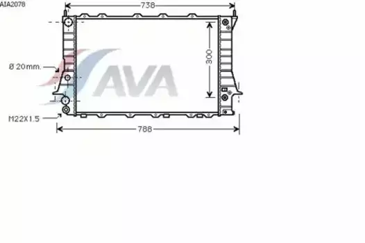 Радиатор системы охлаждения двигателя AVA AIA2078