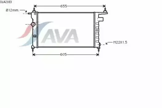 Радиатор системы охлаждения двигателя AVA OLA2183