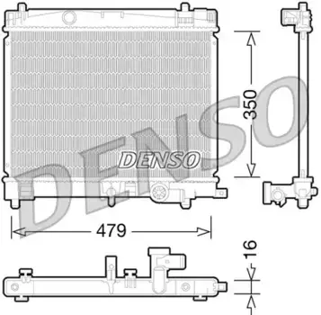 Радиатор системы охлаждения двигателя DENSO DRM50078