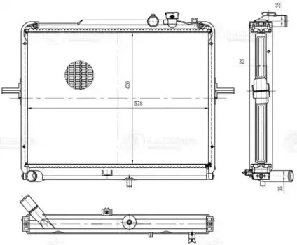 Радиатор системы охлаждения двигателя LUZAR LRC 0823