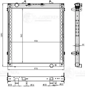 Радиатор системы охлаждения двигателя LUZAR LRC 3045