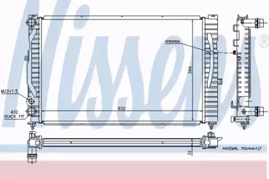 Радиатор системы охлаждения двигателя NISSENS 60299