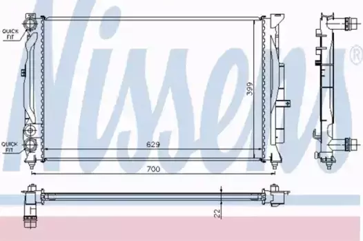Радиатор системы охлаждения двигателя NISSENS 60308A