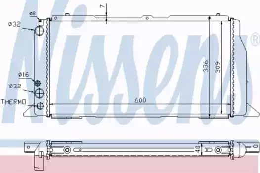 Радиатор системы охлаждения двигателя NISSENS 60487