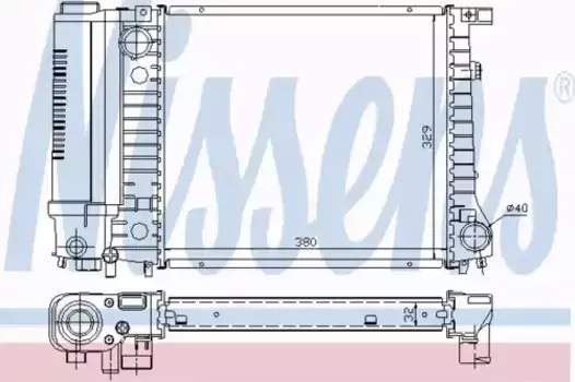 Радиатор системы охлаждения двигателя NISSENS 60729A