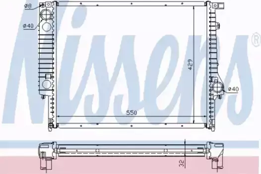 Радиатор системы охлаждения двигателя NISSENS 60759A