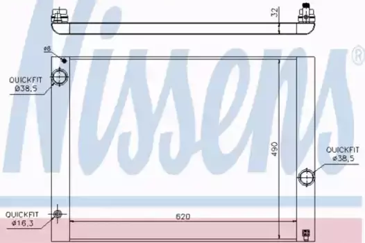 Радиатор системы охлаждения двигателя NISSENS 60763