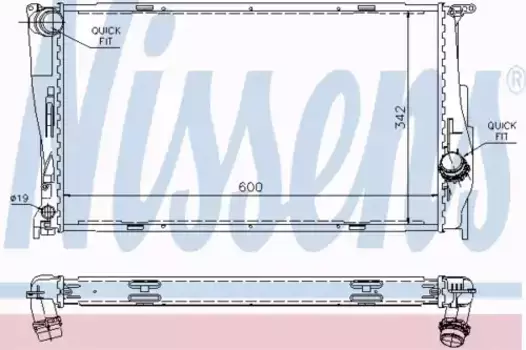 Радиатор системы охлаждения двигателя NISSENS 60785A
