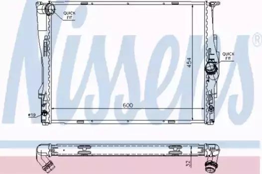 Радиатор системы охлаждения двигателя NISSENS 60786A