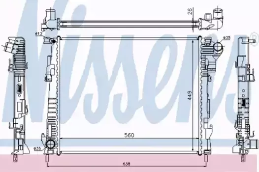 Радиатор системы охлаждения двигателя NISSENS 63122