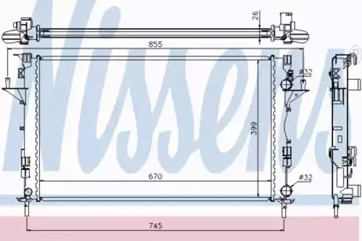 Радиатор системы охлаждения двигателя NISSENS 63813
