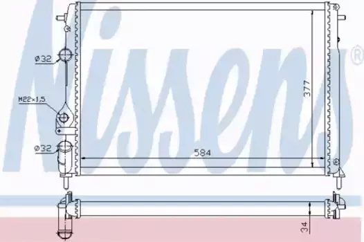 Радиатор системы охлаждения двигателя NISSENS 63877