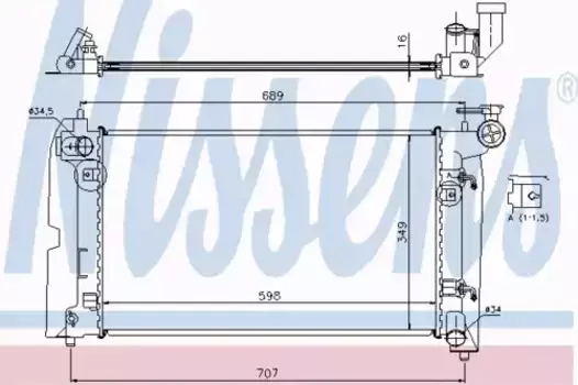 Радиатор системы охлаждения двигателя NISSENS 646321