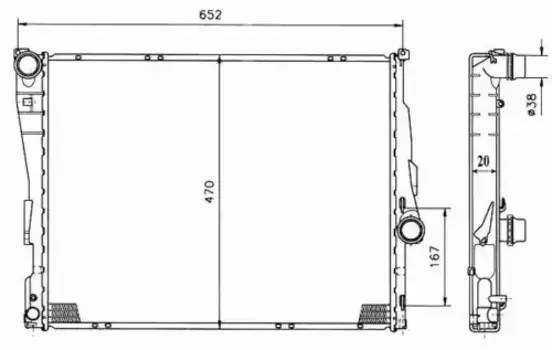 Радиатор системы охлаждения двигателя NRF 51582