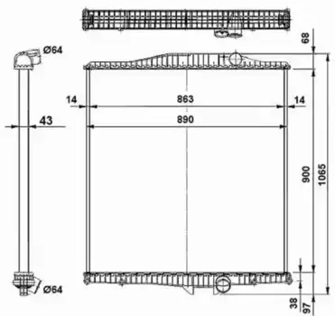 Радиатор системы охлаждения двигателя NRF 519702