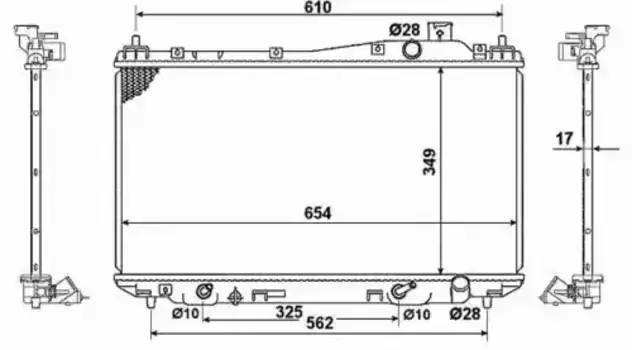Радиатор системы охлаждения двигателя NRF 53570