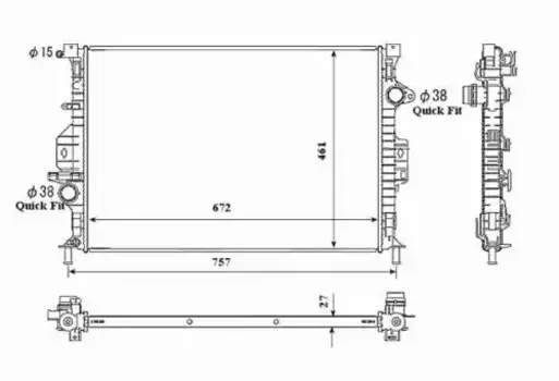 Радиатор системы охлаждения двигателя NRF 53737