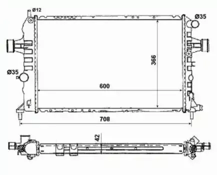 Радиатор системы охлаждения двигателя NRF 58177