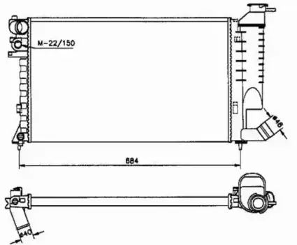 Радиатор системы охлаждения двигателя NRF 58183