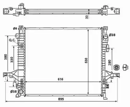 Радиатор системы охлаждения двигателя NRF 58356