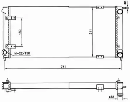 Радиатор системы охлаждения двигателя NRF 58712