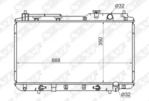 Радиатор системы охлаждения двигателя SAT HD0004-2R