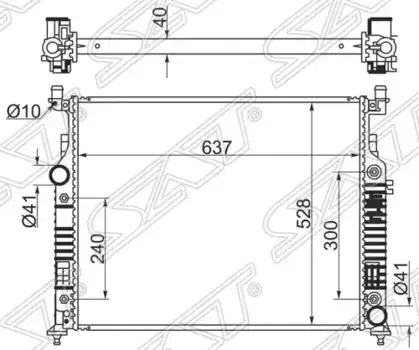 Радиатор системы охлаждения двигателя SAT MB0005-05