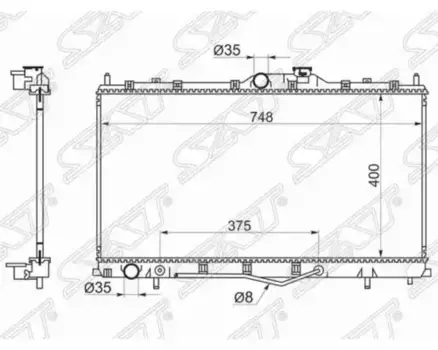 Радиатор системы охлаждения двигателя SAT MC0004