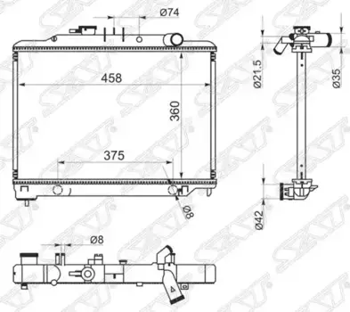 Радиатор системы охлаждения двигателя SAT NS0087-D